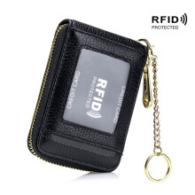 Premium RFID-blokerende kortholderpung – Lynlås, flere rum, stilfuld og sikker – kompatibel med alle standardkort