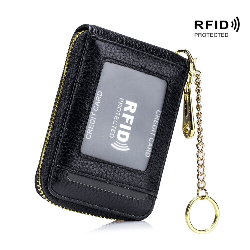 Πορτοφόλι θήκης καρτών RFID υψηλής ποιότητας – με φερμουάρ, πολλαπλών θέσεων,