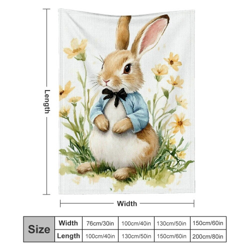 Κουβέρτα Φανέλας με Κουνέλι Beatrix Potter - Μαλακή και Ζεστή, Πολλαπλών Χρήσεων 60*80 εκ. 2