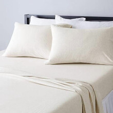 4-teiliges Bettwäsche-Set, 100 % Baumwolljersey, bestehend aus superweichem Spannbettlaken, Bettlaken und Kissenbezug, Größe: Doppelbett, Farbe: