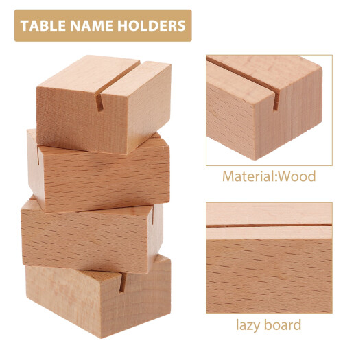 Kaarthouder van massief hout, 4x3x2 cm 1