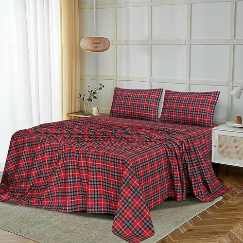Φανελένια Σεντόνια Twin XL – 100% Βαμβάκι Διπλά Βουρτσισμένο, Βαθιές Τσέπες 16", Σετ 3 1