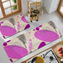 Juego de 2 tapetes de cocina antideslizantes, lavables y resistentes a las manchas (43 x 76 cm y 43 x 119 cm), color morado. Combinan con la