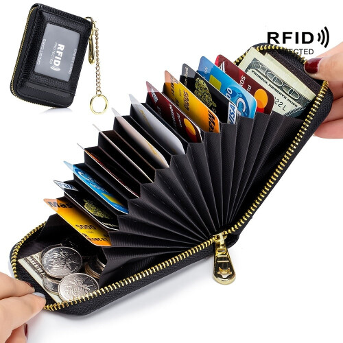 Πορτοφόλι θήκης καρτών RFID υψηλής ποιότητας – με φερμουάρ, πολλαπλών θέσεων, 2