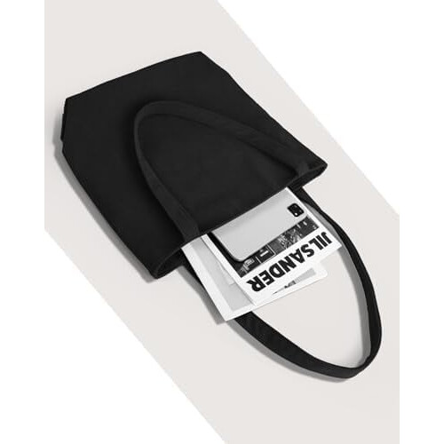 Borsa tote da donna in velluto a coste con cerniera e tasche interne. 1