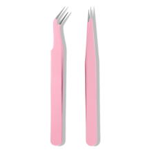 Precision Tweezers Set: Slant & Pointed, Stainless Steel, for Eyebrows, Ingrown Hair, Splinters – Pink, Compatible with All Skin Types