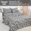 Queen Microfiber Sheet Set – 4 Piece, Floral Print, Deep 2