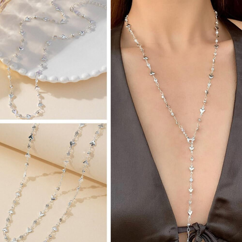 Collier long à pompon pour femme Z5A6 1
