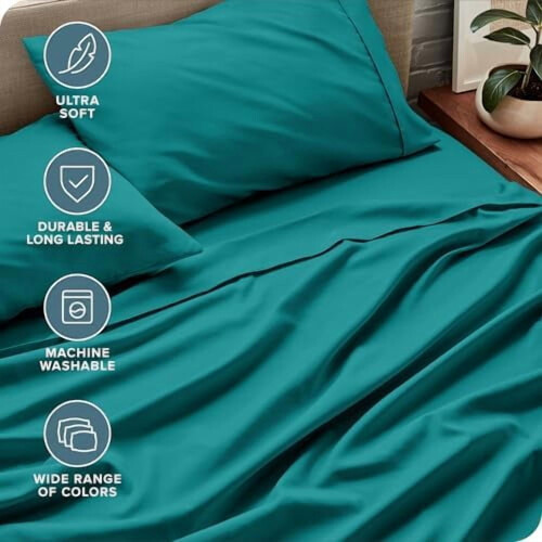 Queen Sheet Set – Ultra-Soft Double-Brushed Microfiber, 2