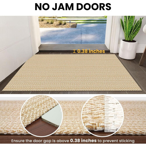Farmhouse entryway rug boho woven 2'x3' 1