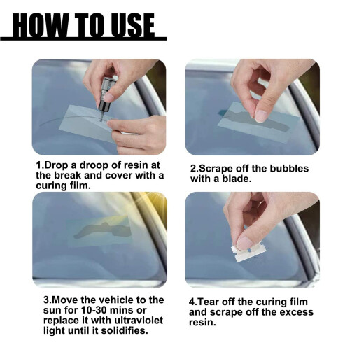 Glass crack repair fluid kit,Plastic,black,42g 1