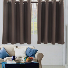 Mørkleggingsgardiner til soverom, varmeisolerende og lysblokkerende vindusgardiner til stue, 2 draperingspaneler sydd med knytebånd