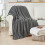 Cable Knit Sherpa Throw Blanket 50 x 63 in Grey 5