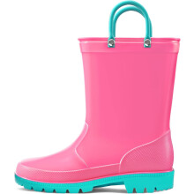 Kids Girls & Boys Rain Boots with Easy-on Handles Waterproof Outdoors