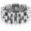 Herrklocka i rostfritt stål med solid länkkedja och statementring, hiphop-armbandsdesign 1