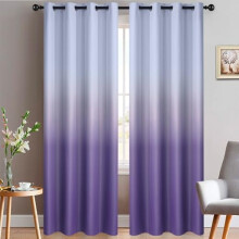 Ombre Thermal Curtains Greyish White to Lavender Purple 2