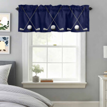 Cantonnière en polyester bleu foncé 42 x 12 po à œillets