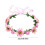 Tiara de flores de Páscoa com rosas e folhas artificiais, rosa. 3