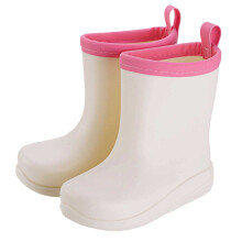 Girls Boys Rain Boots Color Block Lightweight Closed Toe Non- Waterproof Rain Shoes Girls Classic Birthday Wedding Weekend Boot,White,4.5-5 Years