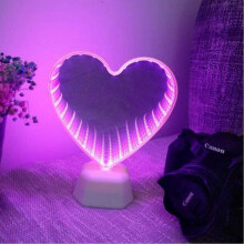 3D nekonečné zrkadlové tunelové svetlo, zrkadlové nočné svetlo, 3D kreatívna obojstranná lampa na nápisy pre dekoráciu obývačky