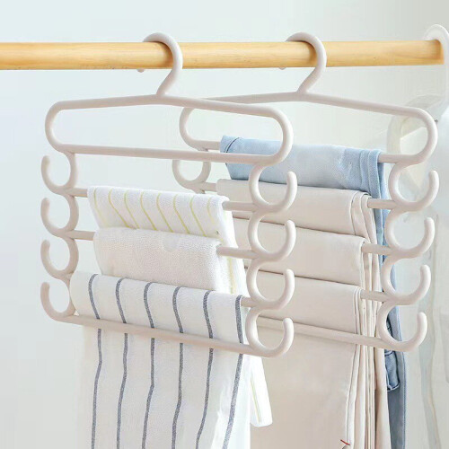 Porte-pantalons multifonctionnel à 3 niveaux, gain de place 2