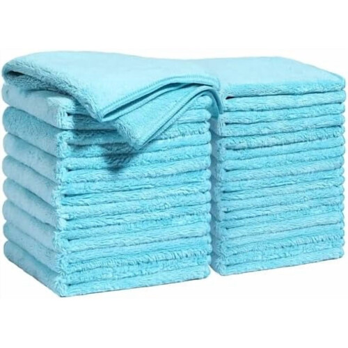 Chiffons de nettoyage en microfibre 30 x 30 cm réutilisables