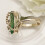 Anel transparente com strass, imitação de esmeralda e libélula para casamento. 4