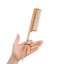 Handmade Wide Tooth Wooden Comb for Curls – Anti-Static, Gentle Detangling, Vintage Style (Fine Tooth Tail Comb)