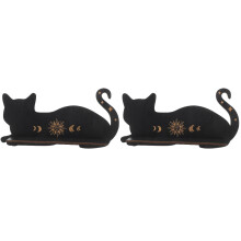 2pcs Floating Shelf Wooden Book Cat Shape Display Shelf Wall-mounted Display Rack