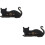 2pcs Floating Shelf Wooden Book Cat Shape Display Shelf Wall-mounted Display Rack 6