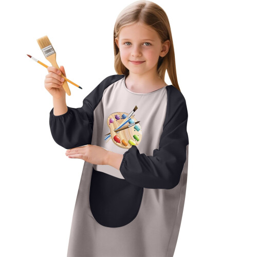 Kids' Art Smock Light Gray 2-4 Years Long Sleeve