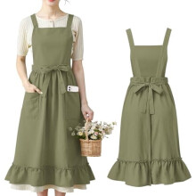 Cotton apron with pockets vintage style women 1
