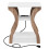 Arc End Table with Charging Station White 3-Tier 8