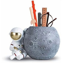 Pennenhouder, astronautenstandaard voor op het bureau, potloodhouder, bureau-organizer van hars, decoratieve accessoires, ideaal cadeau voor kantoor,