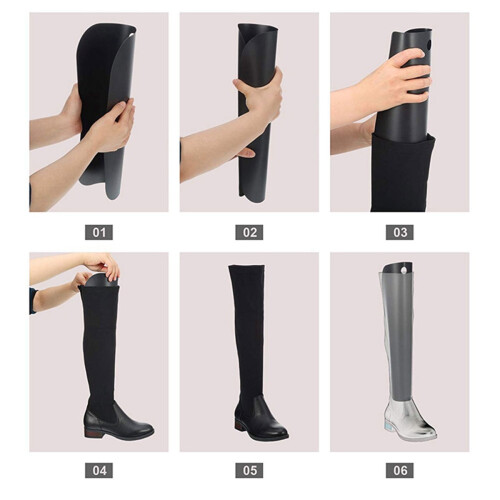 Reusable hoe Trees and Boot Shapers for Long Boots Support, Black, 8 Count 1
