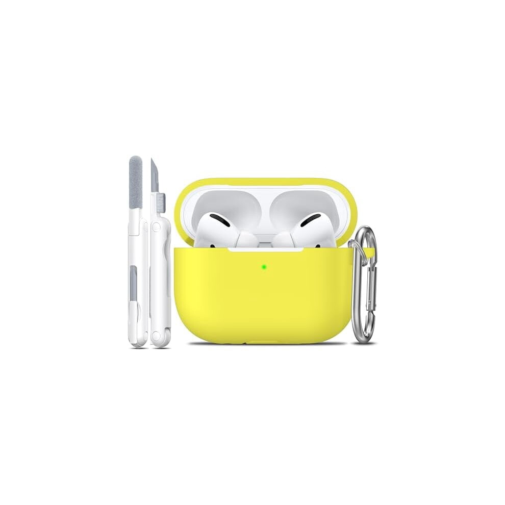 Compatible With Airpods Pro 2Nd/1St Gen Case + Cleaner Kit, Soft Silicone Cover With Keychain – Yellow 9557311248238
