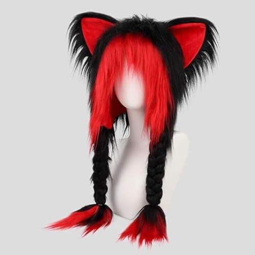 猫耳毛绒头饰 黑色 软毛材质 1件 1
