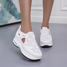 Economize no outono! Tênis Itsun feminino, novo modelo esportivo casual com design vazado, na cor branca, tamanho 9,5 americano.