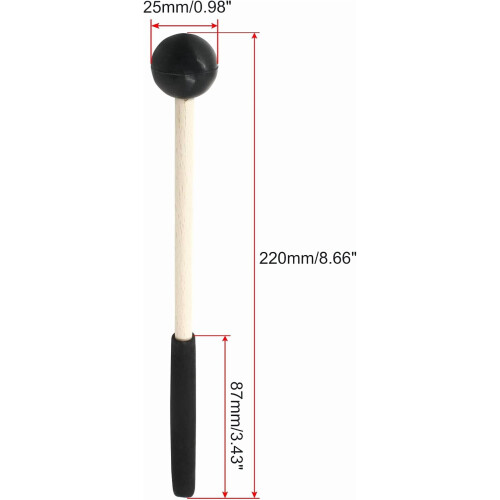 8 Inch Wood Percussion Mallets with Rubber Head 1