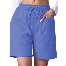 Shorts casuais Omen com cordão, cintura elástica confortável, perfeitos para o verão, com bolsos.