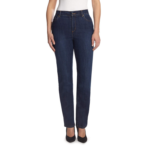 Calça jeans reta Amanda de cintura alta para mulheres e tamanhos plus size, comprimento regular de 30 polegadas (76 cm), comprimento da perna curto