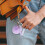 Purple Velvet Ball Keychain Set with Initial – 1 Piece 4