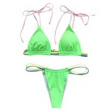 Dwuczęściowy kostium kąpielowy dla kobiet 2025 Modny zestaw bikini Erogenny strój kąpielowy dla dorosłych Zielony