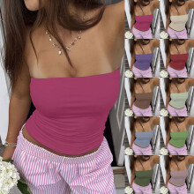 Strapless bh's voor dames, push-up bh, effen bandeau bh, dubbellaags strapless, comfortabel voor dagelijks gebruik, paars