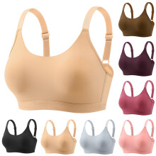 Sutiã Push Up, Sutiãs Femininos Sem Aro, Sutiã Modelador Fino Sem Aro, Respirável e com Suporte Leve para uma Silhueta Suave, Cor Melancia