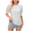 Camicette da donna Camicette e top da donna eleganti e casual Top a maniche corte da donna con scollo a V e intagli viola 2