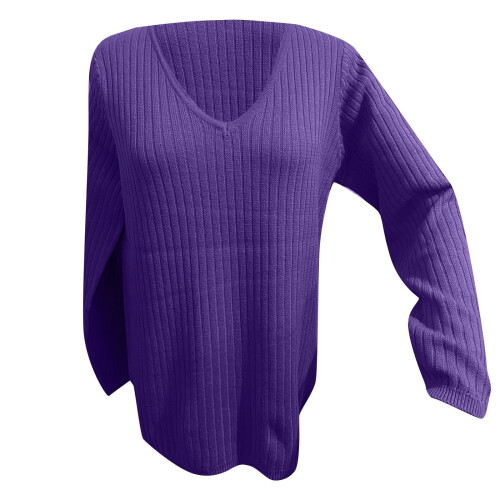 Damenpullover mit V-Ausschnitt, Strickpullover, Langarm-Tunika, weich, klassisch, lässig 2