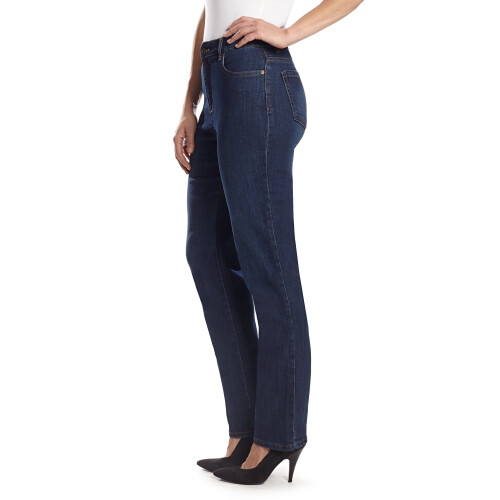 Calça jeans reta Amanda de cintura alta para mulheres e tamanhos plus size, comprimento regular de 30 polegadas (76 cm), comprimento da perna curto 2