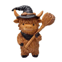 Ylämaan lehmän hartsihahmo Halloween joulu Ylämaan karja kissa patsas eläinveistos loma juhlakoriste koriste (tyyppi D)