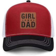 Chapeau de camionneur noir en cuir avec écusson, cadeau pour la fête des pères, un anniversaire ou Noël, offert par une fille ou un fils.